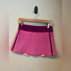 Lululemon Pace Rival Skirt II Size 4; Pink Paradise/ Regal Plum